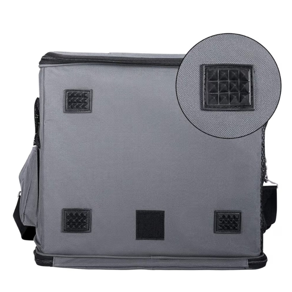Gray Pet Carrier with Black Straps - Picture 4 of 11